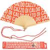 Fisura - Ventaglio pieghevole originale con frase divertente. Accessorio estivo in legno rosso con motivo decorativo, leggero e pratico da portare con cordino incluso. Dimensioni 42,5 x 23 cm.