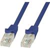 Techly Professional Cavo di rete Patch in rame Cat. 6 Blu UTP 0,5m
