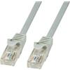 Techly Professional Cavo di rete Patch in rame Cat. 6 Grigio UTP 0,5m