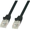 Techly Professional Cavo di rete Patch in rame Cat. 6 Nero UTP 0,5m
