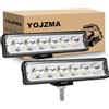 YOJZMA 2PCS Luci Fendinebbia LED da 18W, Mini Faro LED da Lavoro a Singola Fila, Barra LED Offroad per Camion, Pickup, SUV, ATV, UTV, 4X4WD e Carrelli Elevatori