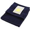 Mariella Bruni Set asciugamani bagno spugna coordinati tinta unita viso ospite 100% cotone 1+1 (Blu Navy)