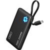 INIU Power Bank, Sottile 45W 10000mAh PowerBank con Cavo Integrato, Ricarica Rapida PD3.0 QC4.0 USB C Input & Output Caricatore Portatile per iPhone 16 15 14 Pro Max Plus Samsung Huawei iPad Pro