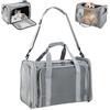 Windfromort Trasportino Gatto Pieghevole - Borsa per Cani Leggera e Traspirante - Trasportino per Viaggi/Auto con Cintura Regolabile (Grigio)