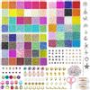 Dahudtin 22308pcs 72 Colori 3mm Perline per Bigiotteria Fai Da Te, Perline per Collane,Perline per Braccialetti,Set Perline per Gioielli Dai Da Te con 708 Accessori Perline Lettere Sorridenti Cordino Elastico