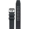 Luminox Cinturino per orologio FPX.3050.20B.2.K, 23 mm, in gomma nera, con fibbia in acciaio inox, per 3050 3051 3080 3081 8820 8821 8822, nero/grigio., Cinturino.