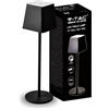 V-TAC Lampada da Tavolo senza Fili LED Dimmerabile con Comandi Touch - Lampada Nera Wireless Uso Interno ed Esterno IP54 da Casa o Ristorante - Batteria 4000 mAh - 3000K Bianca Calda