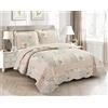 Brilliant Sunshine Tradizionale patchwork con rose e salvia, con boccioli di rosa, set da 3 pezzi con 2 federe, copriletto reversibile, copriletto leggero, per tutte le stagioni, per letto