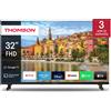 Thomson Smart TV 32 Pollici Full HD Display LED Sistema Google TV DVBT2/C/S2 Classe E colore Nero - 32FG2S14