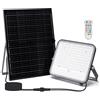 Aigostar Faro Led 200W Grigio con pannello solare IP66 RGB + Bianco freddo 6500K Dimmerabile con telecomando e con sensore crepuscolare Aigostar