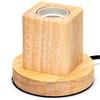 Aigostar Portalampada da tavolo Cubo con base in legno E27 100×90 mm Aigostar