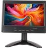 Goshyda Monitor Portatile da 7 Pollici, Risoluzione 1024x600 Altoparlanti Integrati Interfaccia AV HDMI VGA, Monitor PC per OS X Mini per RPi per Display TV per Auto (Spina UE con staffa