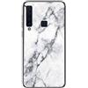 MadBee Cover per Samsung Galaxy A9 2018 [con Pellicola Proteggi Schermo],Custodia Protettiva in Vetro Temperato 9H [Motivo in Marmo] + Cornice Paraurti in Silicone Morbido Cover Case (Marmo#1)