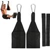 AYNEFY Ab Straps Slings Set di 2 fasce per braccia, per addominali, trazioni, allenamento addominali, qualità e resistenza, con moschettone, portata fino a 150 kg, nero