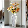 Artloge Vaso Vetro Diamanti Alto 70cm: Vaso Decorativo da interno Grande a Specchio fiori Cristallo Argento Stretto e Lungo da Terra Moderno Design Decorazione casa