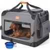 Morpilot Trasportino per gatti grandi e cuccioli fino a 18 kg, con cerniere di sicurezza, pieghevole, per il trasporto di gatti e cani, per andare al veterinario, 70x52x52cm, Grigio Fumo(L)
