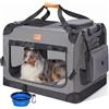 Morpilot Trasportino per gatti grandi e cuccioli fino a 32 kg, con cerniere di sicurezza, pieghevole, per il trasporto di gatti e cani, per andare al veterinario, 41x58x58cm, Grigio Fumo(XL)