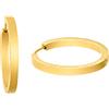 JOOP! Orecchini a cerchio in acciaio inossidabile da donna, 3 cm, oro, forniti in una confezione regalo per gioielli, 2035898, Classico