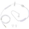Demeras Auricolari in-Ear Auricolare di Sicurezza per Tubo d'Aria Cuffie Anti Radiazioni Orecchio Singolo con Microfono per Telefono Cellulare Devieces(Bianca)