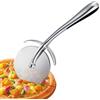 SURFOU Rotella Tagliapizza in Acciaio Inox Pizza Cutter Diametro 6,5 Cm, Lunghezza 18 Cm, Lavabile in Lavastoviglie, Per Torte, Crostate, Waffle E Pane, Adatto Per Cucina Uso Quotidiano