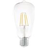 Eglo E27 LED, lampadina classica, fonte di luce per illuminazione retrò, 7 Watt (equivalente a 60 Watt), 806 lumen, luce bianco caldo, 2700k, lampadina Edison ST64, Ø 6,4 cm
