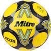 Mitre Delta Pallone da calcio, resistente, ottima precisione e consistenza, giallo fluo/nero/grigio circular, 4