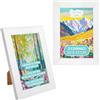 Creative Home 2x Cornice Bianca per Foto 10 x 15 cm | Set di 2 Cornici in Legno Portafoto | Ganci per Appenderle da Parete e Supporto per Metterle da Tavolo | Facile da Montare | Vetro in Plastica