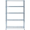 Alba MOBI - Scaffale con Ripiani, in Filo Metallico Cromato, Cromato, 5 mensole L
