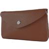 modamoda de P11 Portafoglio da donna in pelle 16x10 cm, fatto a mano in Italia, marrone cioccolato, m