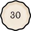 Generic 18 PIATTI DI CARTA per feste e cerimonie di ogni genere 18 piattini stoviglie monouso per compleanni ricorrenze ed eventi (Hello 30' AVORIO con Bordo NERO)