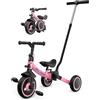 besrey Triciclo per Bambini 5 in 1 con Maniglione e Ruote Grandi, Rosa