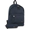 ITACA - Zaino - Zaini. Casual Zainetto Uomo. Zaino Piccolo Uomo - Zaino Scuola Media Comodo e Pratico per L'uso Quotidiano - Tela e finta finta pelle Zaino Scuola 25332, Marino