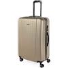 ITACA - Valigia Grande Rigida Viaggio Rigide. Trolley Grande con 4 RuoteDoppie Girevoli. Materiale ABS Valigia Rigida Grande Resistente e Leggero TSA, Champagne