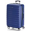 ITACA - Valigia Grande Rigida Viaggio Rigide. Trolley Grande con 4 RuoteDoppie Girevoli. Materiale ABS Valigia Rigida Grande Resistente e Leggero TSA, Blu