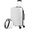 ITACA - Valigia Grande e Resistente, Valigie Eleganti, Valigia Da Stiva Robusta, Trolley Spazioso. Serratura a Combinazione TSA, Bianco