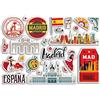 DV DESIGN A5 foglio adesivo Madrid adesivi in vinile - Spagna monumenti spagnoli vacanza francobollo estate mappa bandiera viaggio città bagagli scrapbooking #79036