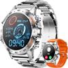 PODOEIL Smartwatch militare in metallo da uomo, 1.39 HD Screen Tattico Outdoor Rugged Watch con Health Monitor, 108 Modalità Sportive Activity Tracker Smart Watch per iPhone Andriod Samsung