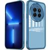 PanXCase Cover Trasparente per Realme 12 Plus 5G / Realme 12+ 5G - Custodia Clear con Lens Protector Ultra Sottile Morbida Antiurto con Protezione Fotocamera (Blu)
