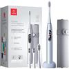 Oclean spazzolino elettrico X Pro Digital gift set, 3 Modalità, 4 Testine e custodia da viaggio, con Schermo a colori, Durata della batteria di 30 giorni, con Timer e app, Argento