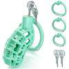 Whigmaleerie Leggero Gabbia Pene Sex Toy Uomo - Gabbia di Castità Maschile con 3 Anelli per il Pene Rimovibili per Prevenire L'erezione, Traspirante Chastity Cage Gay Sex Toys per BDSM Bondage Giocattoli Erotici