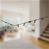BRILONER - Set completo di binari, 4x faretti LED, 2x LED a sospensione regolabili in altezza, a forma di L, lampade, sistema di binari a soffitto, binario per faretti, lampada a soffitto, 3m, nero