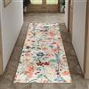 HUGEAR Beige Tappeto Cucina 60x180cm Tappeti Corridoio Passatoia Scendiletto Antiscivolo Lavabile Moderno Motivo Floreale Lungo Rettangolare Pelo Corto Rug