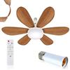 ConBlom Ventilatori da soffitto con lampada a luce E27, attacco e telecomando, ventilatore da soffitto da 40 W, dimmerabile, silenzioso, 6 pale, per camera da letto, soggiorno, cucina, 3 velocità, 3 colori