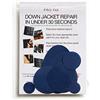 DJR PRO FIX: set di toppe per piumini facili da usare, autoadesive, impermeabili, antistrappo, per riparare vestiti, sacchi a pelo, tende, attrezzature per esterni - blu scuro