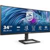Philips Monitors Philips 346E2LAE Monitor Gaming 34 UWQHD FLAT, 21:9 con USB-C, 3440*1440, AMD Fresync, 100Hz, 1ms, 300cd/m2, Display Port, Hdmi 2.0, Hub USB, Speakers Integrati, Multiview, Ergonomico