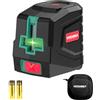 HYCHIKA BETTER TOOLS FOR BETTER LIFE HYCHIKA Livella Laser Autolivellante, Livello Laser Verde con 2 Batterie AA e Borsa Portatile, per Decorazioni Domestiche, DIY