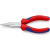 KNIPEX Pinza per meccanica - con becchi mezzotondi con tronchese (pinza per radiotecnici) cromata con impugnature multicomponente 140 mm, 25 05 140