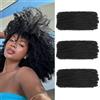 TOOPBIUTI Afro Kinky Bulk Hair 12 Inch 30g/Pack Synthetic Hair for Twist, Braiding, Repair Locs, Dreadlock Extensions, Afro Kinky Curly Bulk Crochet Braids Twists (1B, 12inch-3pc)