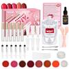 Vezerd Lucidalabbra fai da te, set di creazione di lucidalabbra Vezerd, set di artigianato creativo per adulti fai da te, set di lucidalabbra per ragazze, divertente regalo di trucco per donne, rosa