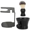 Lv. life Set di pennelli da barba 3 IN 1 con supporto per pennello Ciotola di sapone Kit da barba per uomo Kit di strumenti da barba per uomo Porta pennelli Ciotola di sapone Tazza Pennello da barba per capell